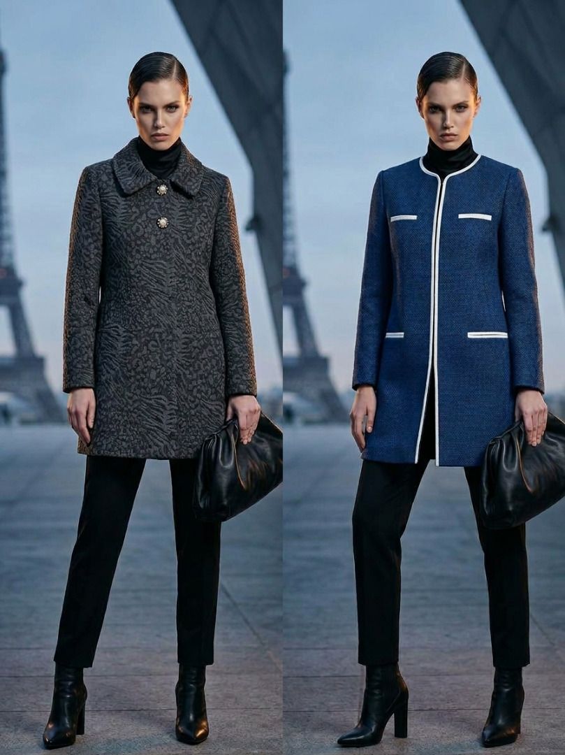 Women Coat Jacket Grey Blue Long Sleeve (Category: Coats, Jackets and Outerwear) located in Tarlac. Submitted by jeremiah.curator.2026 (Listing ID 1469445446, Image 2). Description: - Set of 2 stylish coat options: Textured Dark Grey with decorative buttons or Blue with chic white trim - Premium heavy fabric designed for ultimate cold-weather warmth - Versatile design easily pairs with turtlenecks, trousers, and boots - Ideal statement piece for 