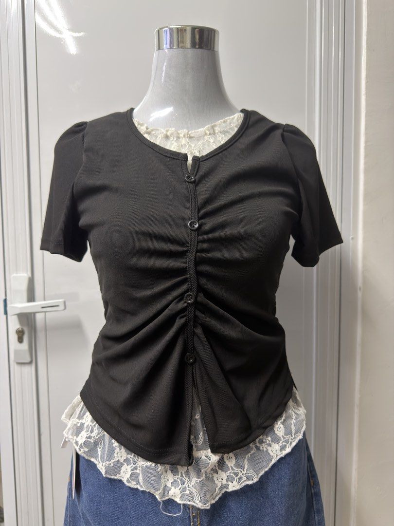 Women’s Black Lace Top (Category: Blouses) located in Manila. Submitted by signatureessentialsph (Listing ID 1469557902, Image 1). Description: Black with Lace inside Medium & Large Dm if interested .