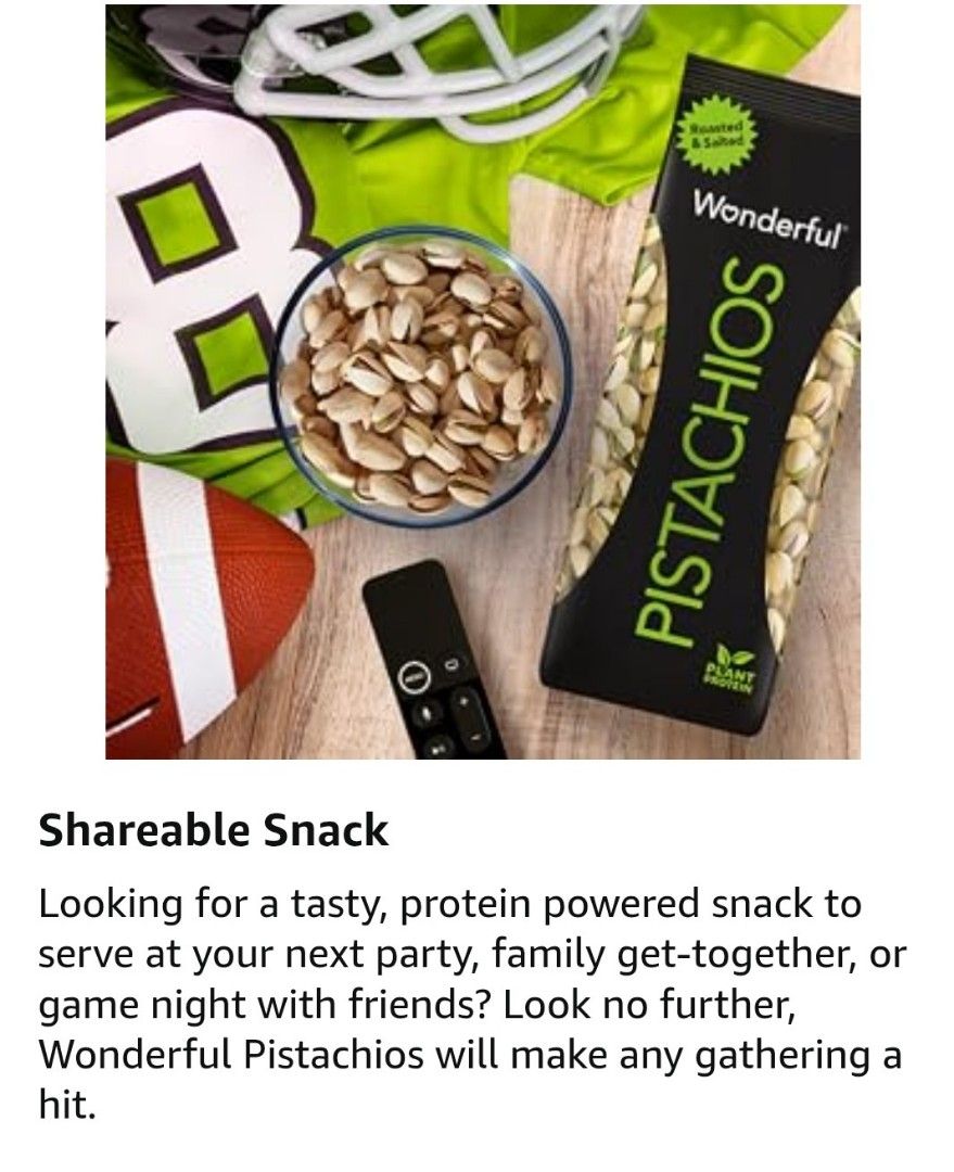 Wonderful Unsalted Pistachios 454g (Category: Other Food & Drinks) located in Valenzuela. Submitted by us_uae.box (Listing ID 1469451803, Image 3). Description: Wonderful Pistachios In-Shell Unsalted Nuts, 16 Ounce Bag, Protein Snacks, Gluten Free, Vegan Snacks, Shelled Pistachios Best if used by: Feb 2027.