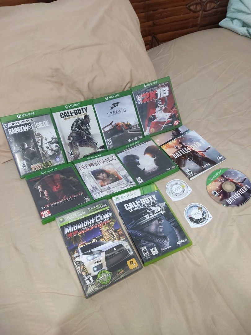 Xbox games bundle (Category: Xbox) located in Manila. Submitted by jackieee_petra (Listing ID 1469551996, Image 2). Description: Xbox games and two loose psp games for bundle sale/swap/trade Price: 1,499 firm Life is strange not working due to unkown reason makinis pa disc pero stubborn mag download only ep5 showing that can be downloadable so free na sya sa bundle including the two loose psp games, the rest are confirmed working fine. STRICTLY n
