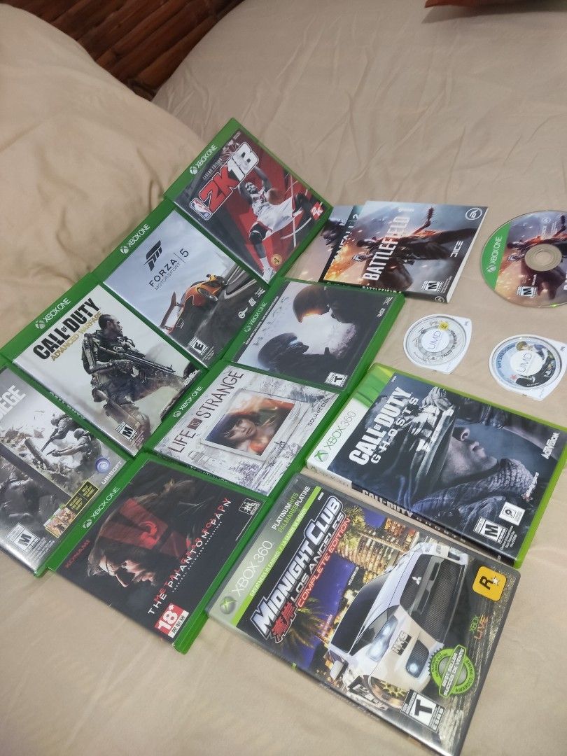 Xbox games bundle (Category: Xbox) located in Manila. Submitted by jackieee_petra (Listing ID 1469551996, Image 3). Description: Xbox games and two loose psp games for bundle sale/swap/trade Price: 1,499 firm Life is strange not working due to unkown reason makinis pa disc pero stubborn mag download only ep5 showing that can be downloadable so free na sya sa bundle including the two loose psp games, the rest are confirmed working fine. STRICTLY n