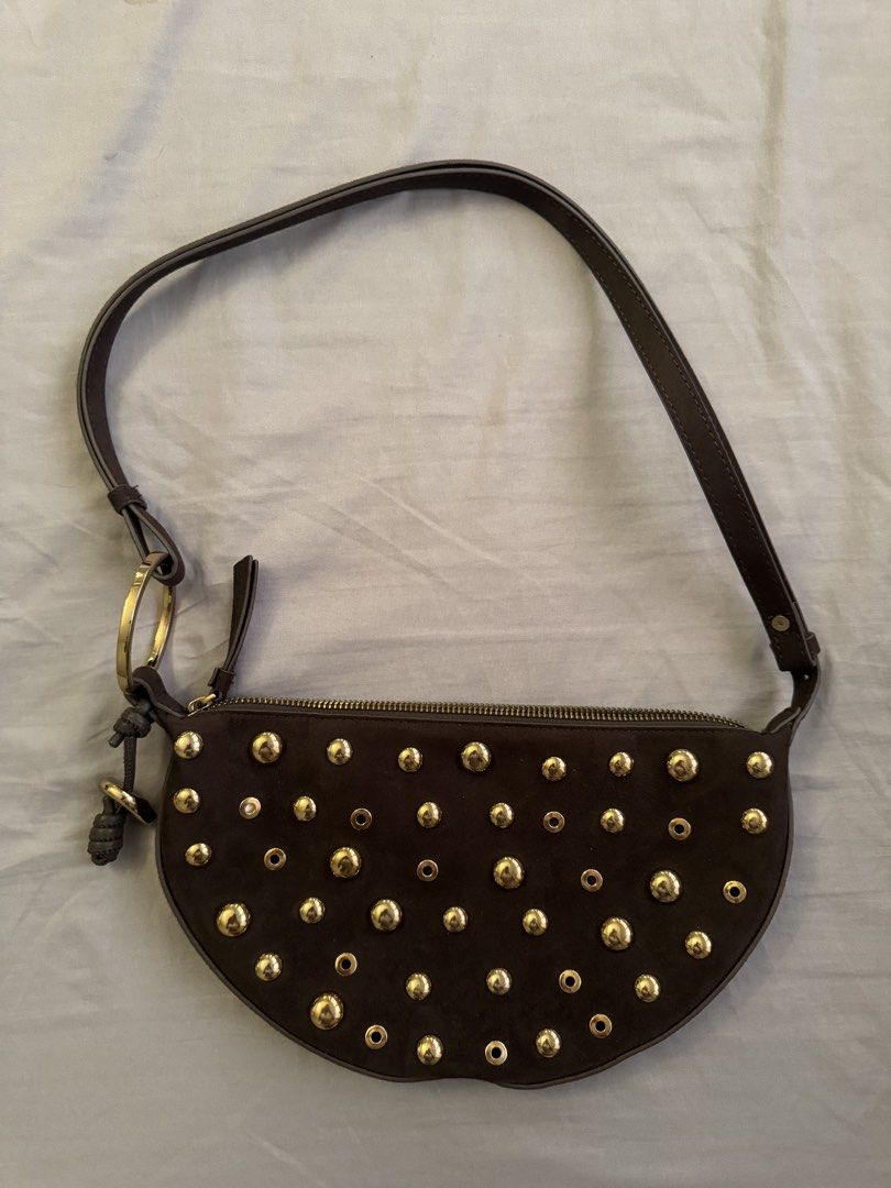 Zara brown studded crescent bag (Category: Shoulder Bags) located in Pasig City. Submitted by katsud0oon (Listing ID 1469442018, Image 2). Description: .
