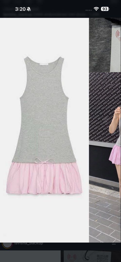 Zara Grey ribbed dress racerback (Category: Sleeveless) located in Pasay City. Submitted by gold1001 (Listing ID 1467182123, Image 1). Description: - Color: Grey & Pink dress .
