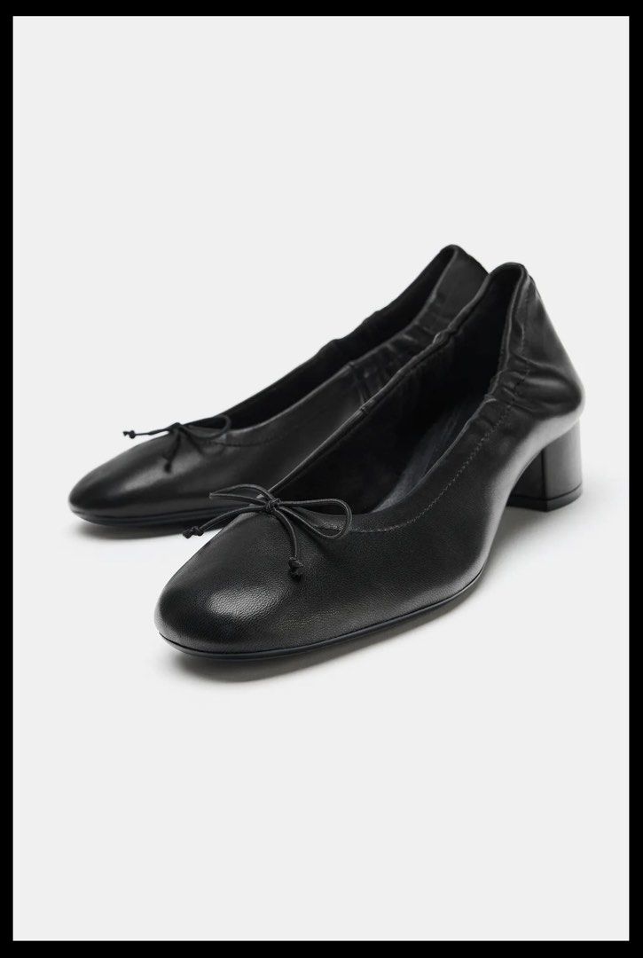 ZARA LEATHER HEELED BALLET FLATS WITH BOW (Category: Heels) located in Makati City. Submitted by yuhbee (Listing ID 1461331088, Image 1). Description: ZARA LEATHER HEELED BALLET FLATS WITH BOW ~ Size 36(23.4cm / 9.2 inch) ~ Best seller, always sold out ~ Good as new, only used once indoor, carpeted RFS: wrong size, can’t make the size work, i am size 35.
