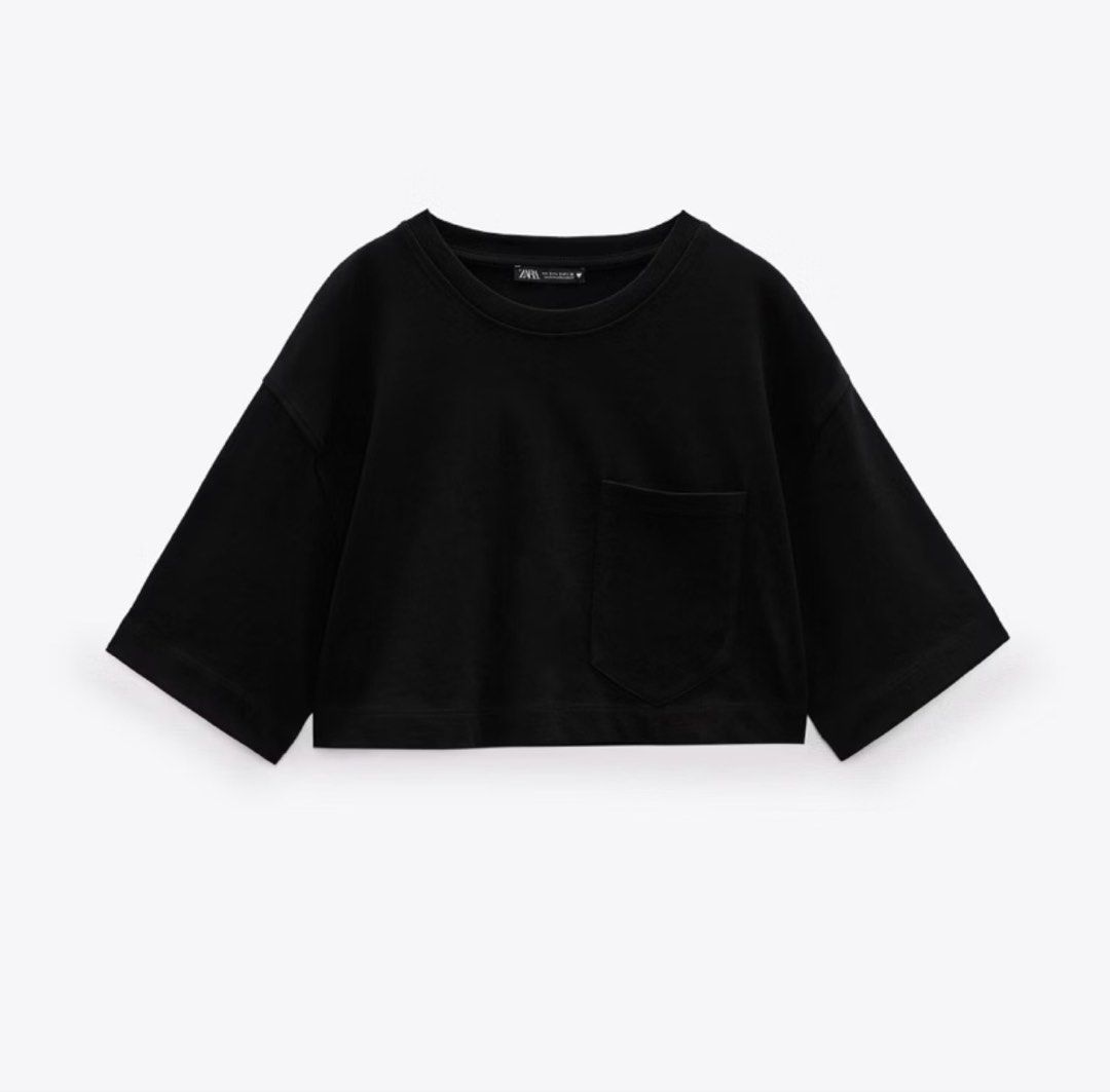 Zara Pocket Cropped Tshirt (Category: Shirts) located in Manila. Submitted by kloseta_manila (Listing ID 1469546252, Image 1). Description: .