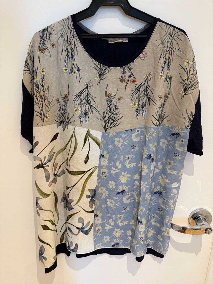 Zara printed shirt blouse xl (Category: Blouses) located in Makati City. Submitted by nmvs1 (Listing ID 1469429583, Image 1). Description: Zara print d front blouse shirt Xl Worn once excellent condition .
