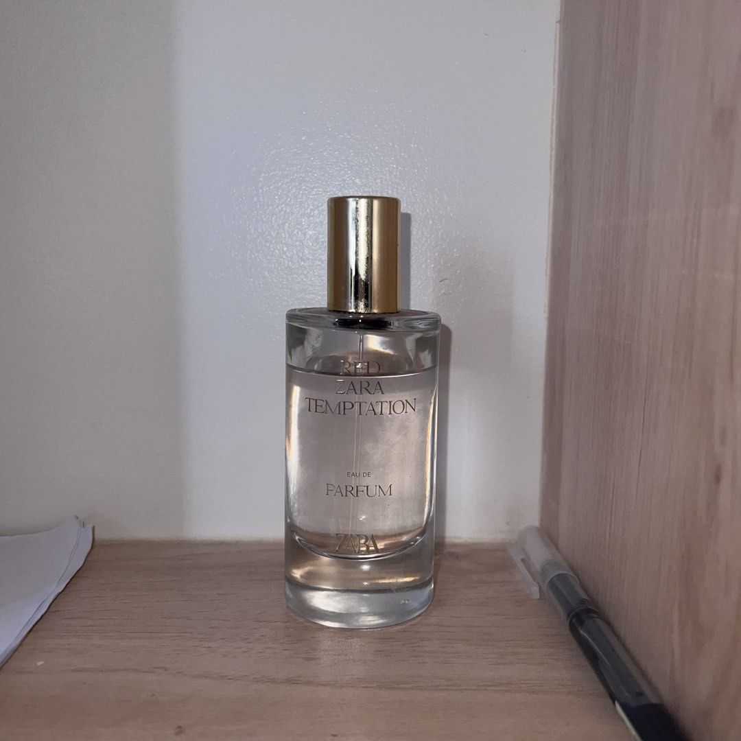 Zara Red Temptation Eau De Parfum (Category: Fragrance & Deodorants) located in Manila. Submitted by neovrz (Listing ID 1469553517, Image 1). Description: - Item: Zara Red Temptation Eau De Parfum - Condition: 80% Full.