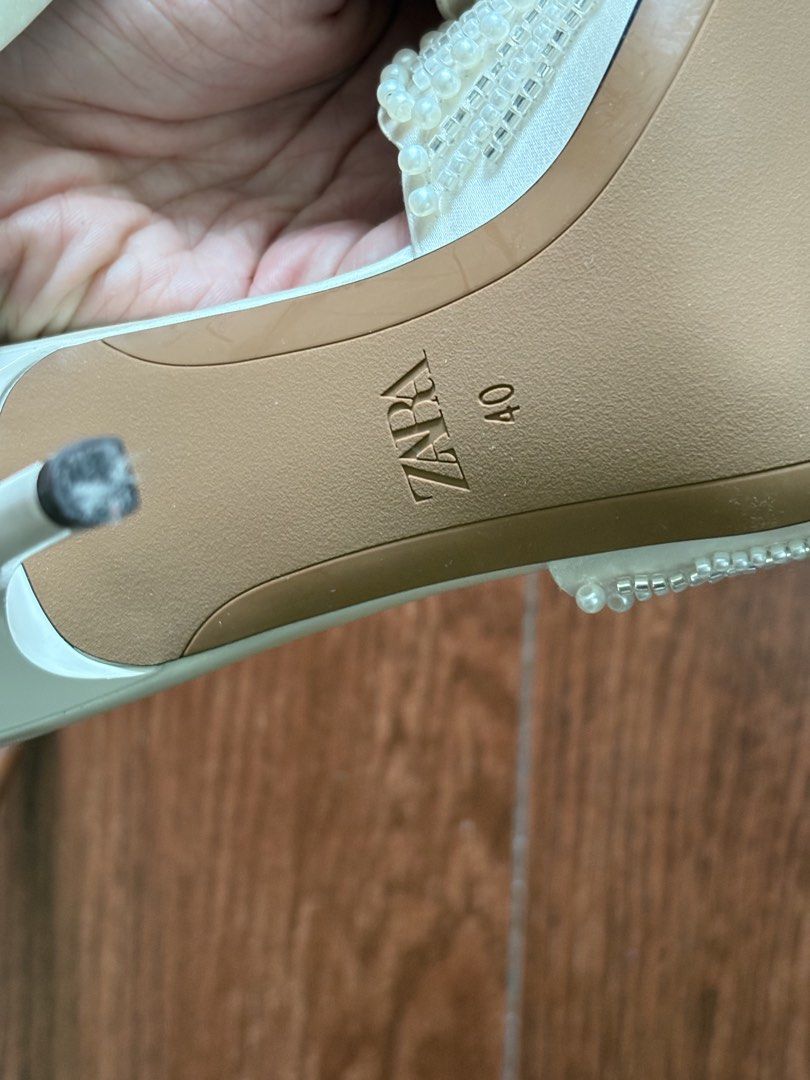 Zara Shell Beaded Heels (Category: Heels) located in Cebu City. Submitted by declutterwithmecebu (Listing ID 1469438119, Image 2). Description: used once only.