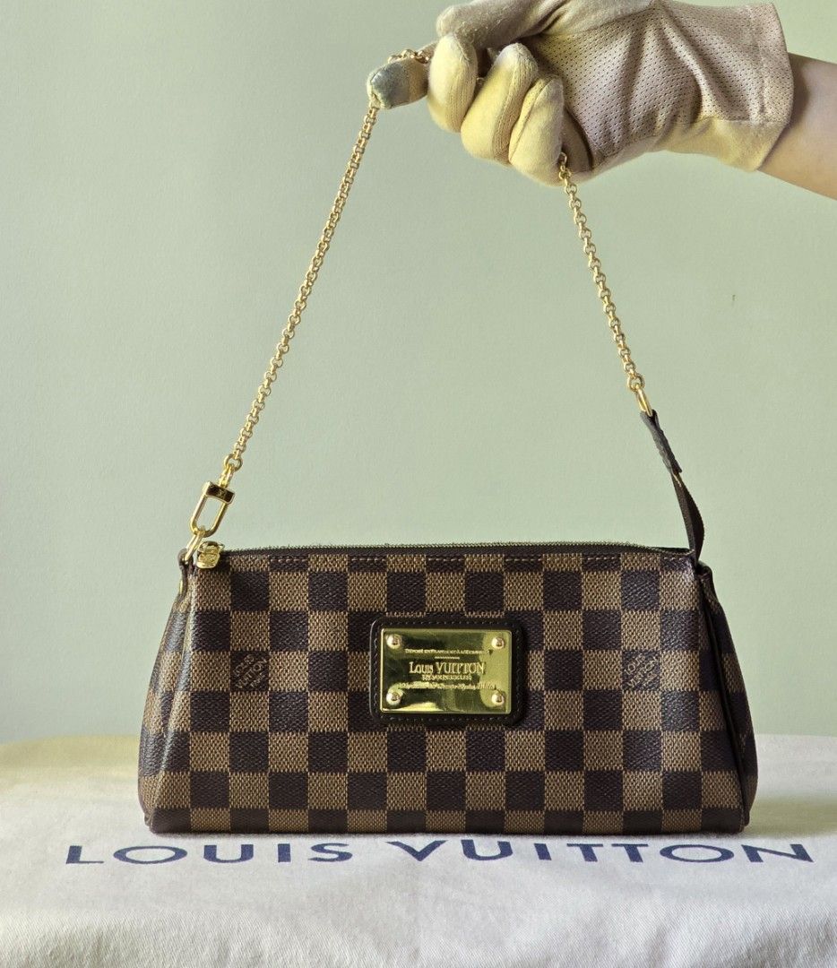 100% Authentic Louis Vuitton Eva Clutch/Sling (Category: Luxury Bags & Wallets) located in Cebu City. Submitted by anythingunderthesun0211 (Listing ID 1469716840, Image 2). Description: Louis Vuitton Eva DE Inclusions: Box, Paperbag, Dustbag and Entrupy COA Price: Php 60,000.