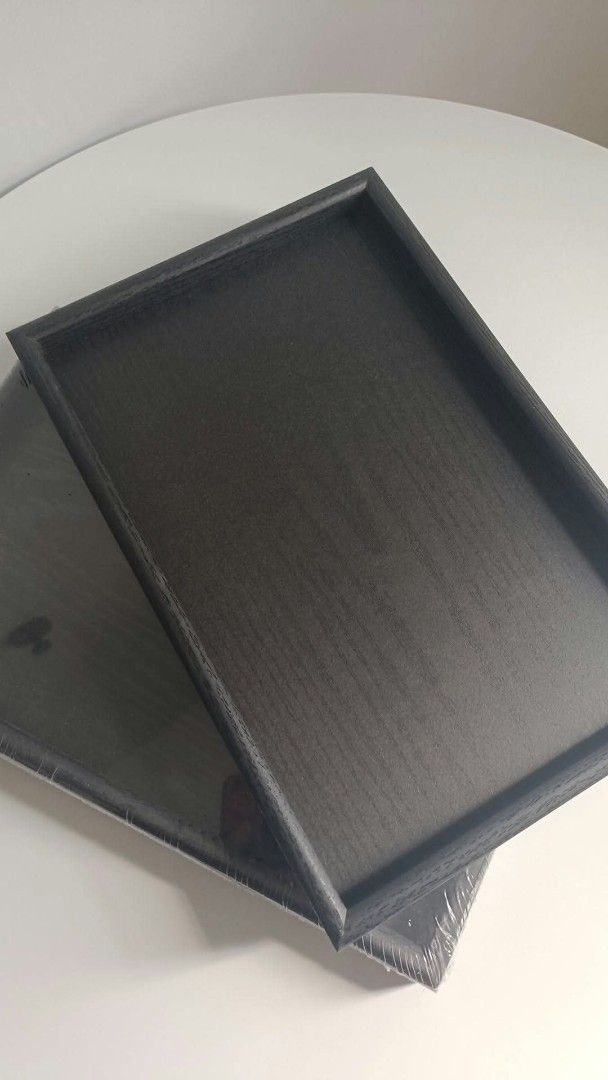 1pc Black Wooden Serving Tray Set (Category: Tables & Sets) located in Tanza. Submitted by misumei (Listing ID 1469670033, Image 1). Description: Black Tray size: 20cm x 30cm **sealed pa po ang ipapadala.