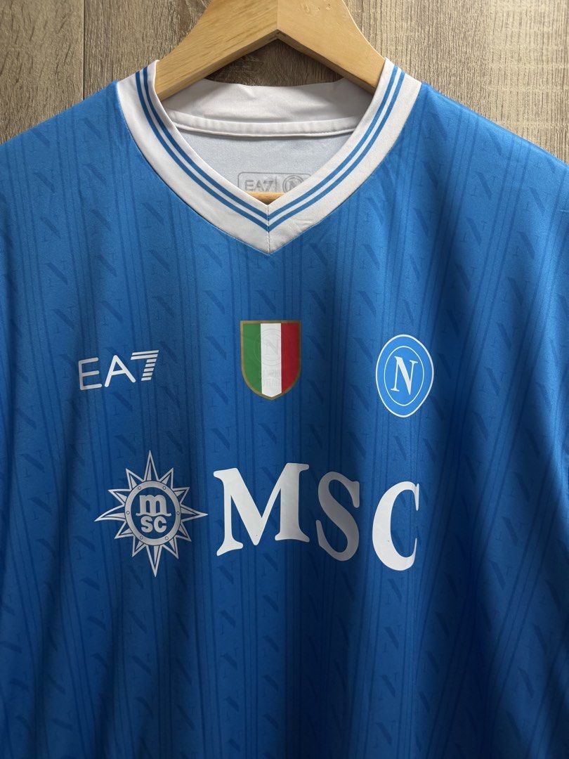 2025 SSC Napoli EA7 Home Match Jersey (Category: Tshirts & Polo Shirts ) located in Cavite. Submitted by PRIVATE.Selection (Listing ID 1469628322, Image 3). Description: 2025 SSC Napoli EA7 Home Match Jersey Size XL-XXL W- 25 L- 32 Good as new .