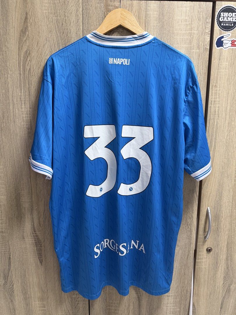 2025 SSC Napoli EA7 Home Match Jersey (Category: Tshirts & Polo Shirts ) located in Cavite. Submitted by PRIVATE.Selection (Listing ID 1469628322, Image 2). Description: 2025 SSC Napoli EA7 Home Match Jersey Size XL-XXL W- 25 L- 32 Good as new .