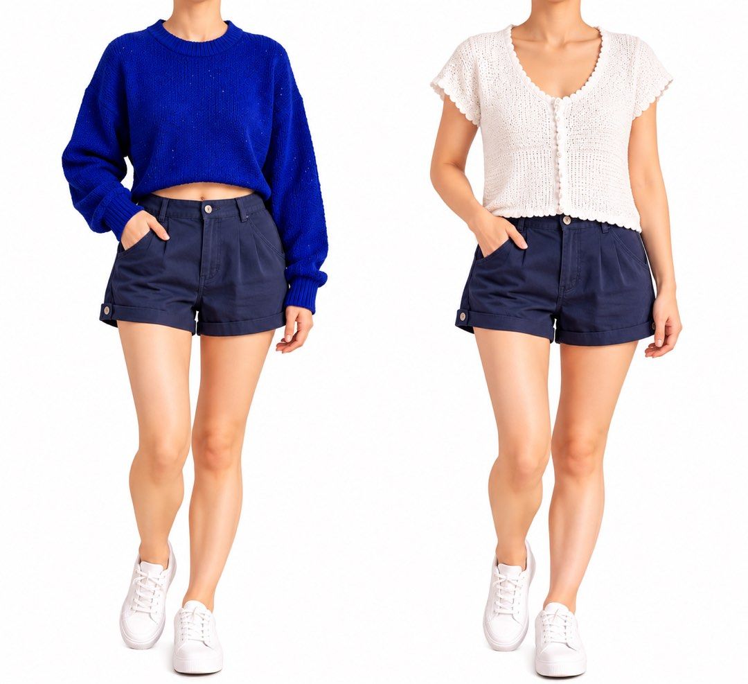 2 Tops + Shorts Set (Category: Sets or Coordinates) located in Muntinlupa City. Submitted by cocofinds023 (Listing ID 1469581231, Image 2). Description: Top Left : ~M | Right : ~L Shorts : ~28.