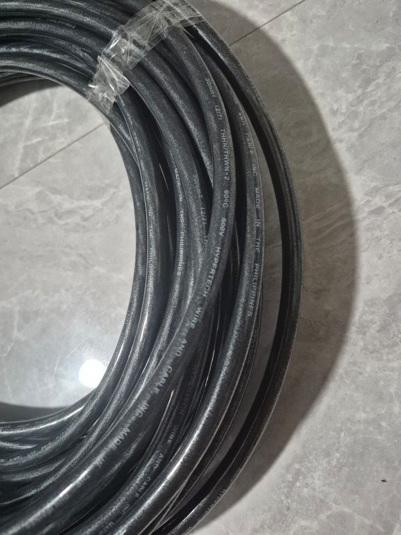 30mm2 HYPERTECH THHN/THWN-2 Stranded Wire # 2/7 (Category: Home Improvement Tools & Accessories) located in Malolos. Submitted by ipp_0211 (Listing ID 1469707745, Image 3). Description: 30mm2 HYPERTECH THHN/THWN-2 Stranded Wire # 2/7 - 10 Meters - Pure Copper Electrical Wire Philippine Made. 19.50mts total. Tira lang. 9k nalang negotiable price basta wag super baba..