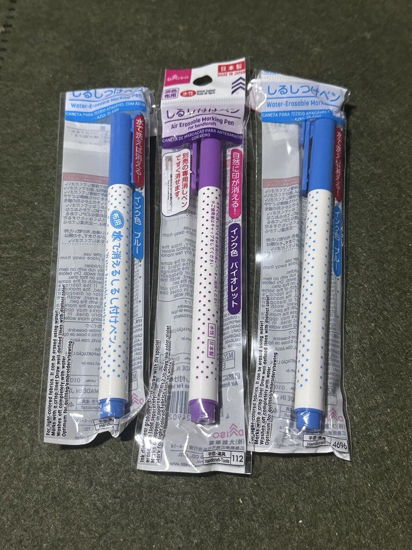 3pcs Air Erasable Marking Pen (Category: Stationery & School Supplies) located in Davao. Submitted by favoritepreloved (Listing ID 1469729100, Image 1). Description: .