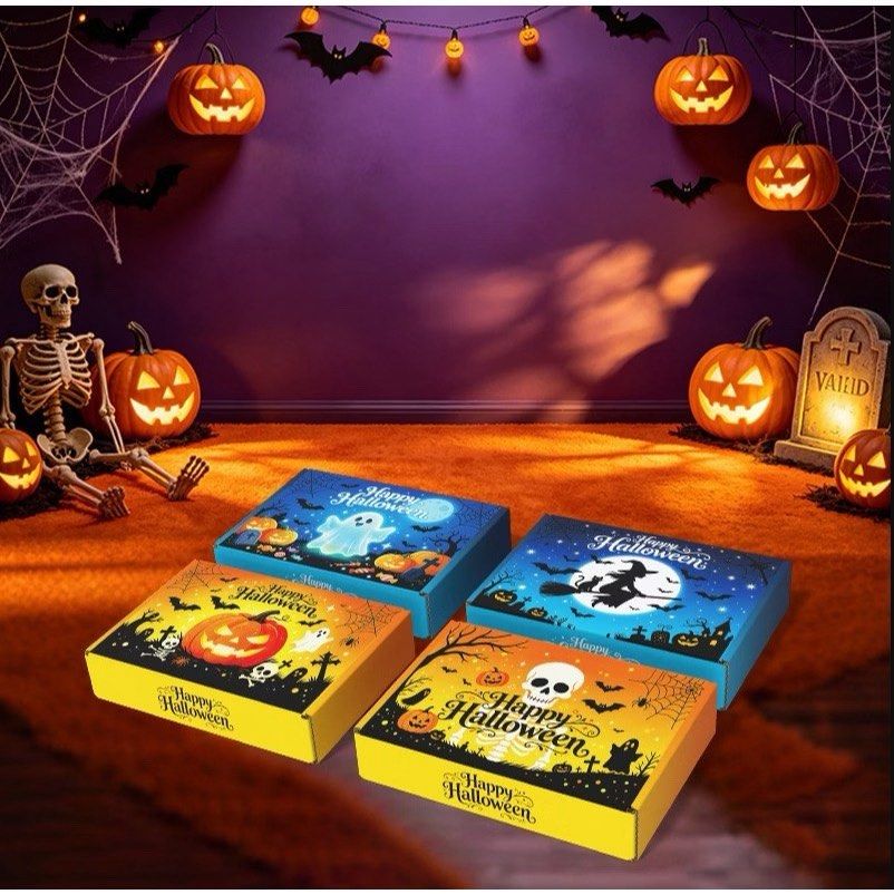 4pcs halloween mailer box (Category: Handmade Craft) located in Malabon City. Submitted by heyitskhen (Listing ID 1469632231, Image 2). Description: 20x14x4cm .
