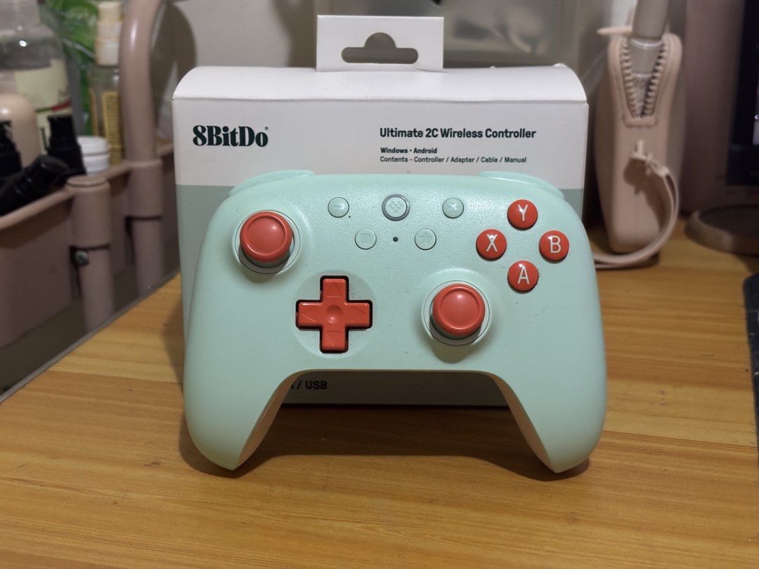 8BitDo Ultimate 2C Wireless Controller Mint Green (Category: Controllers) located in Pasig City. Submitted by tinymommy_ (Listing ID 1469672000, Image 1). Description: 📍Pasig Greenpark Village -Compatibility: Windows and Android via 2.4G, Bluetooth, or USB - Condition: no flaws or issues, clean sticks and buttons - Inclusions: Original box included.