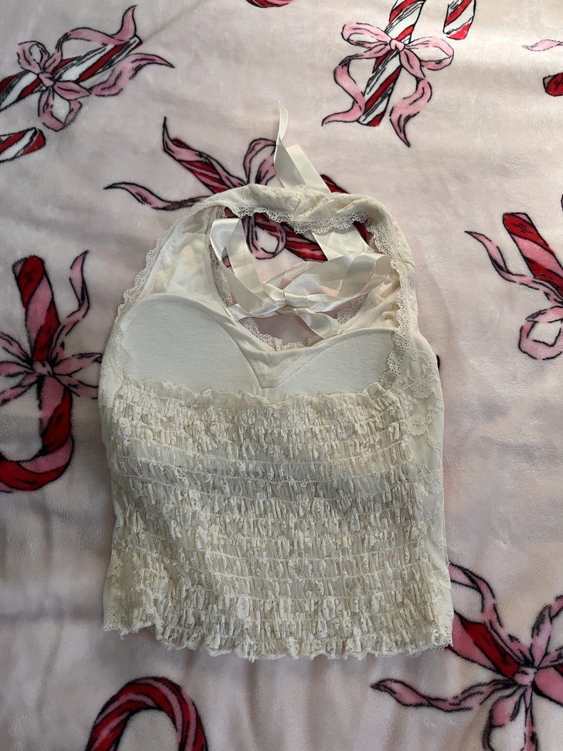 ⋆. 𐙚 ˚ viet halter cream top (Category: Sleeveless) located in Makati City. Submitted by thezarachives (Listing ID 1469671579, Image 2). Description: .