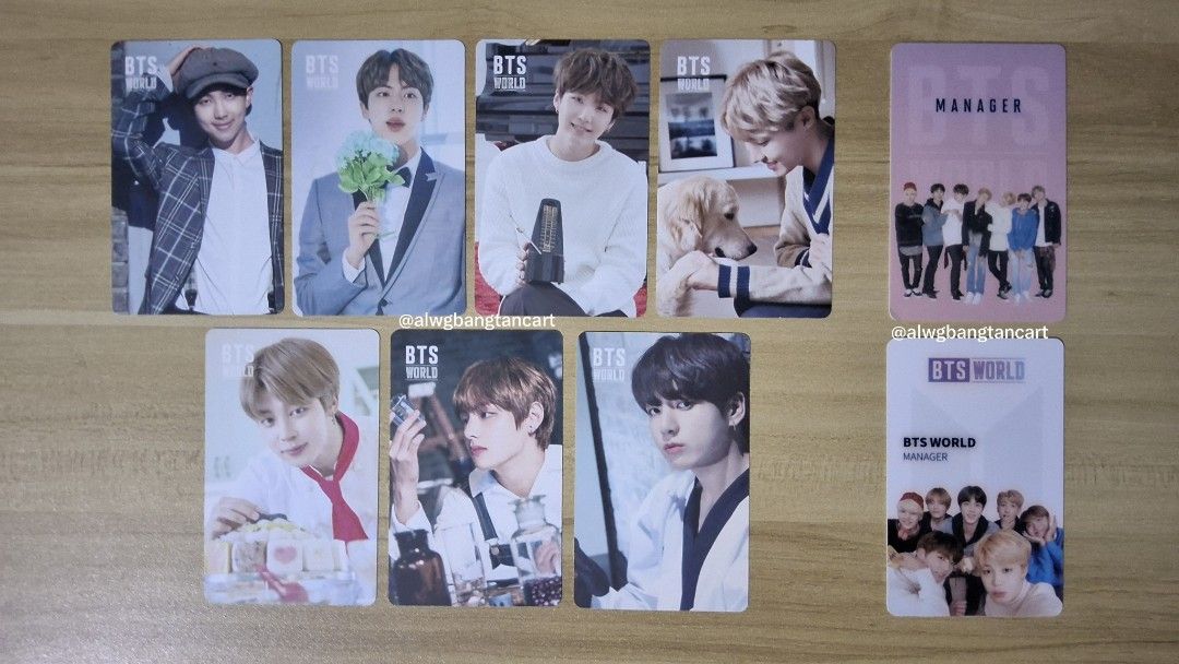 [ ONHAND ] BTS World Random PC and Group Manager PC (OT7 SET) (Category: K-Wave Merchandise) located in Los Banos. Submitted by alwgbangtancart (Listing ID 1469585698, Image 1). Description: ‼️ SOLD AS SET - you may host hatian I can ship to multiple addresses. ☆ BTS World Random PCs (OT7 SET) 🏷️ — ₱ 4,500 + pf + lsf — PAYO ONLY; Strictly after OC sent ITEM DETAILS 𓂋 9.5-10/10; possible slight signs of age but otherwise MINT 𓂋 old manu, own co