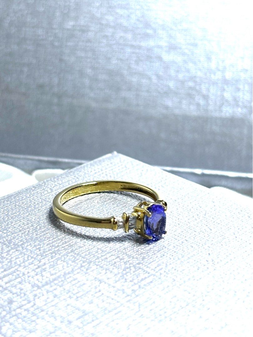 AAA TANZANITE & DIAMOND RING 925 Silver (Category: Rings) located in Manila. Submitted by bentaandco (Listing ID 1469689718, Image 2). Description: 💙 AAA TANZANITE & DIAMOND RING ✨ A beautiful oval-cut blue-violet tanzanite takes center stage, complemented by sparkling diamond accents and a classic yellow gold vermeil setting. 💎 AAA Tanzanite Center Stone ✨ Diamond Accents ✨ 925 Sterling Silver Base ✨ Yellow Gold Vermeil Finish ✨ Total Gemstone