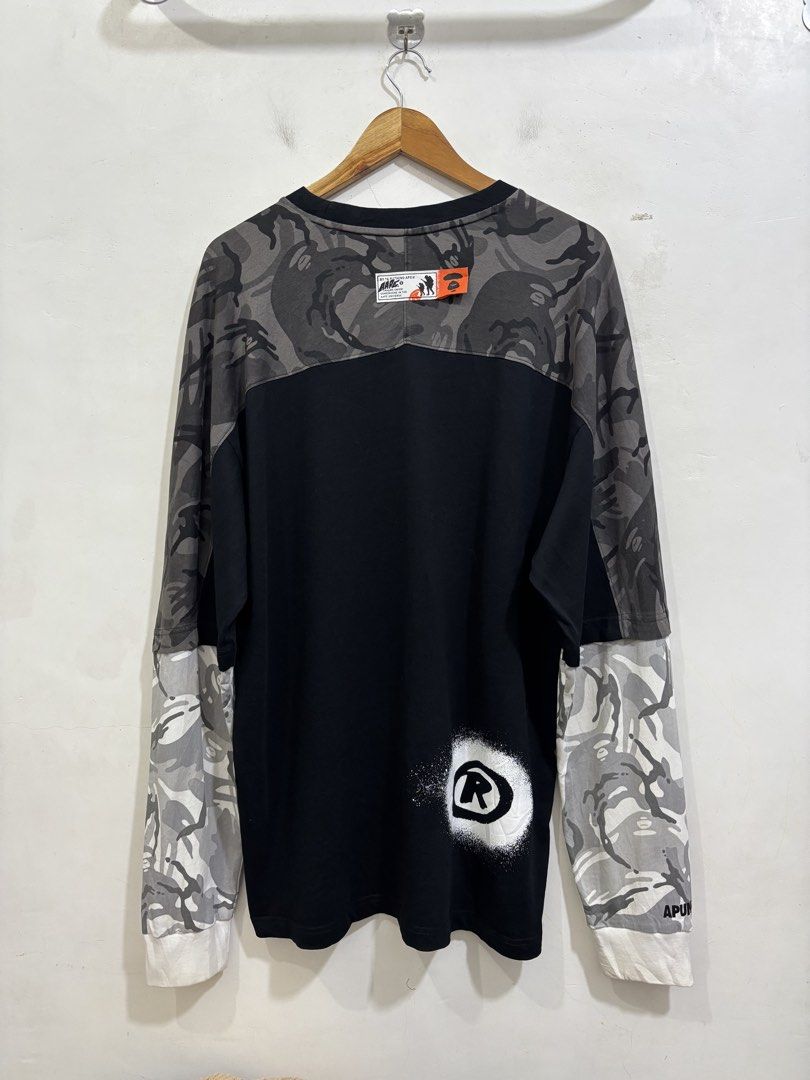 Aape By Bathing Ape (Category: Coats, Jackets and Outerwear) located in Taytay. Submitted by leanmark103093 (Listing ID 1469722932, Image 2). Description: ^^P€ BY B^THlNG ^P€ Black Torso Spray Painted Long-sleeve XLarge on tag W24.5 L32 Excellent Condition No issue 📩📩📩📩.