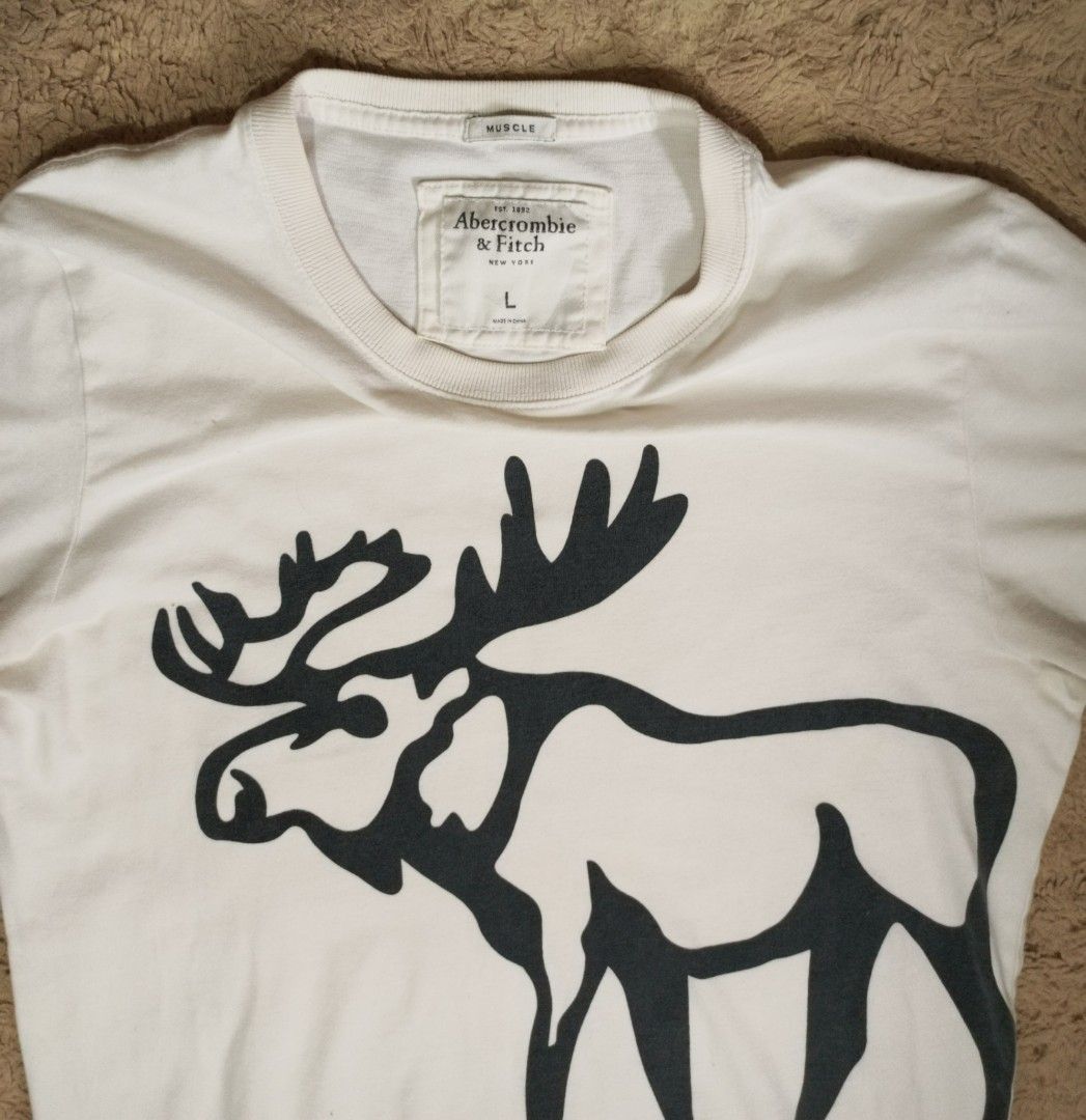 Abercrombie&fitch big logo (Category: Tshirts & Polo Shirts ) located in Manila. Submitted by secretthrift_07 (Listing ID 1469579893, Image 3). Description: Abercrombie&Fitch "MUSCLE FIT" Big moose moose logo -350.