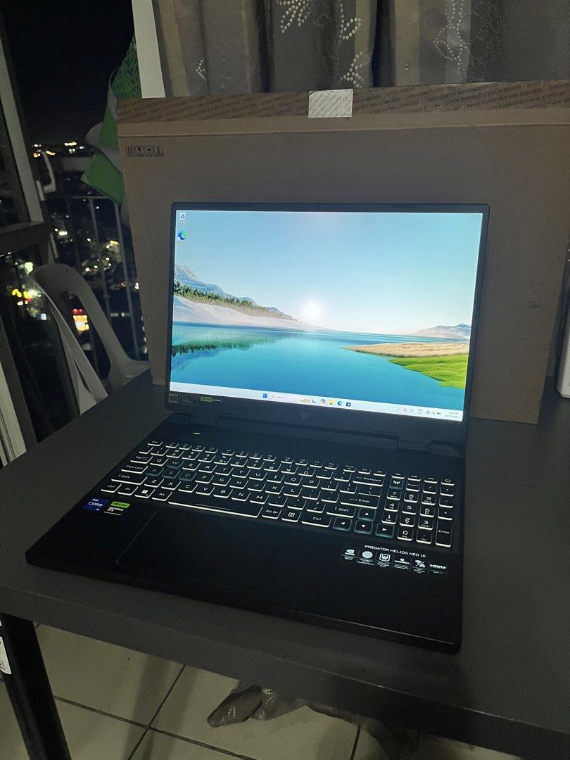 Acer Predator Helios Neo 16 Gaming Laptop (Category: Laptops & Notebooks) located in Quezon City. Submitted by pau_h (Listing ID 1469609421, Image 3). Description: - Model: Acer Predator Helios Neo 16 Gaming Laptop - Performance: Intel Core processor i5 13th gen and NVIDIA GeForce RTX4050 graphics - storage: Upgraded to 1.5TB - memory: Upgraded to 16gb - Display: 165Hz WUXGA screen for ultra-smooth visuals - Keyboard: Custom backlighting with hig