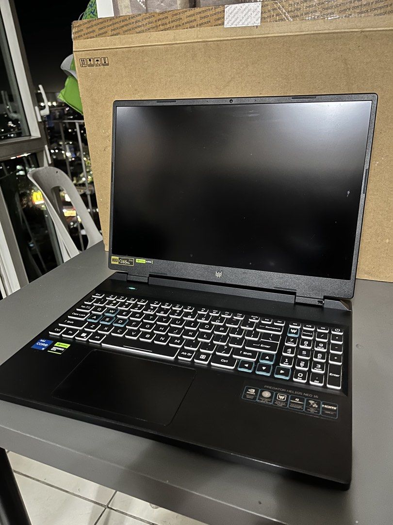 Acer Predator Helios Neo 16 Gaming Laptop (Category: Laptops & Notebooks) located in Quezon City. Submitted by pau_h (Listing ID 1469609421, Image 2). Description: - Model: Acer Predator Helios Neo 16 Gaming Laptop - Performance: Intel Core processor i5 13th gen and NVIDIA GeForce RTX4050 graphics - storage: Upgraded to 1.5TB - memory: Upgraded to 16gb - Display: 165Hz WUXGA screen for ultra-smooth visuals - Keyboard: Custom backlighting with hig