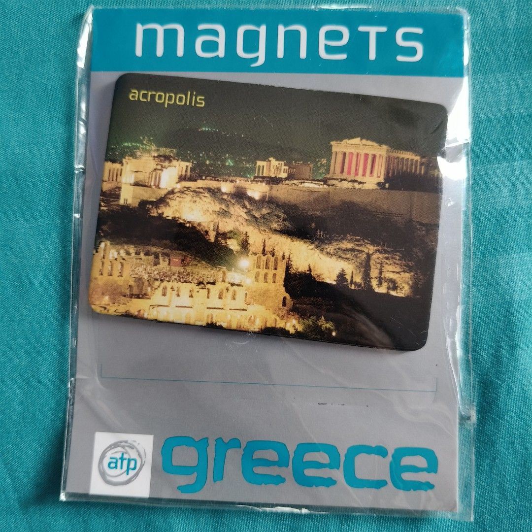 Acropolis Athens Greece Souvenir Magnet (Category: Vintage Collectibles) located in Las Pinas. Submitted by chaerful8 (Listing ID 1469579520, Image 2). Description: - Item: Athens Acropolis Night View Fridge Magnet - Condition: Brand new, still sealed in original packaging with backing card - Size: Standard rectangular magnet - Perfect for: Souvenirs, gifts, or adding to a travel magnet collection - Shipping: Fast ship-out from a trusted seller!.
