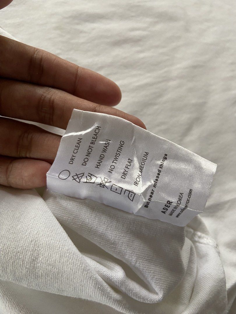 Ader Error X Maison Kitsune (Category: Tshirts & Polo Shirts ) located in Panabo. Submitted by thrifty.red (Listing ID 1469632530, Image 3). Description: width:22 length:27 Large Box Fit 1 pinholes back small need wash.