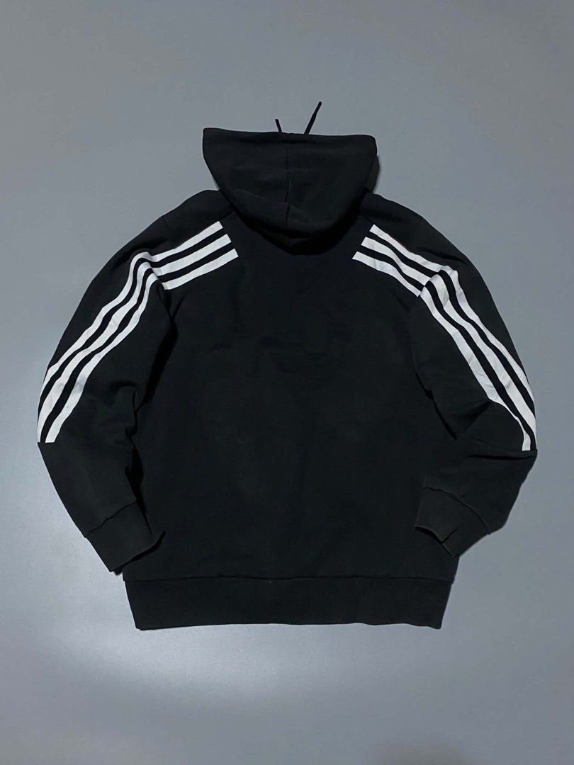 Adidas Hoodie Jacket (Category: Coats, Jackets and Outerwear) located in Manila. Submitted by a.stmngo (Listing ID 1469705767, Image 2). Description: Size 2xl on tag, best fit to Large Width 24 inches Length 26 inches Needwash Good Condition 📍Manage your expectation. Item is thrifted. 📍Nagcarlan, Laguna.