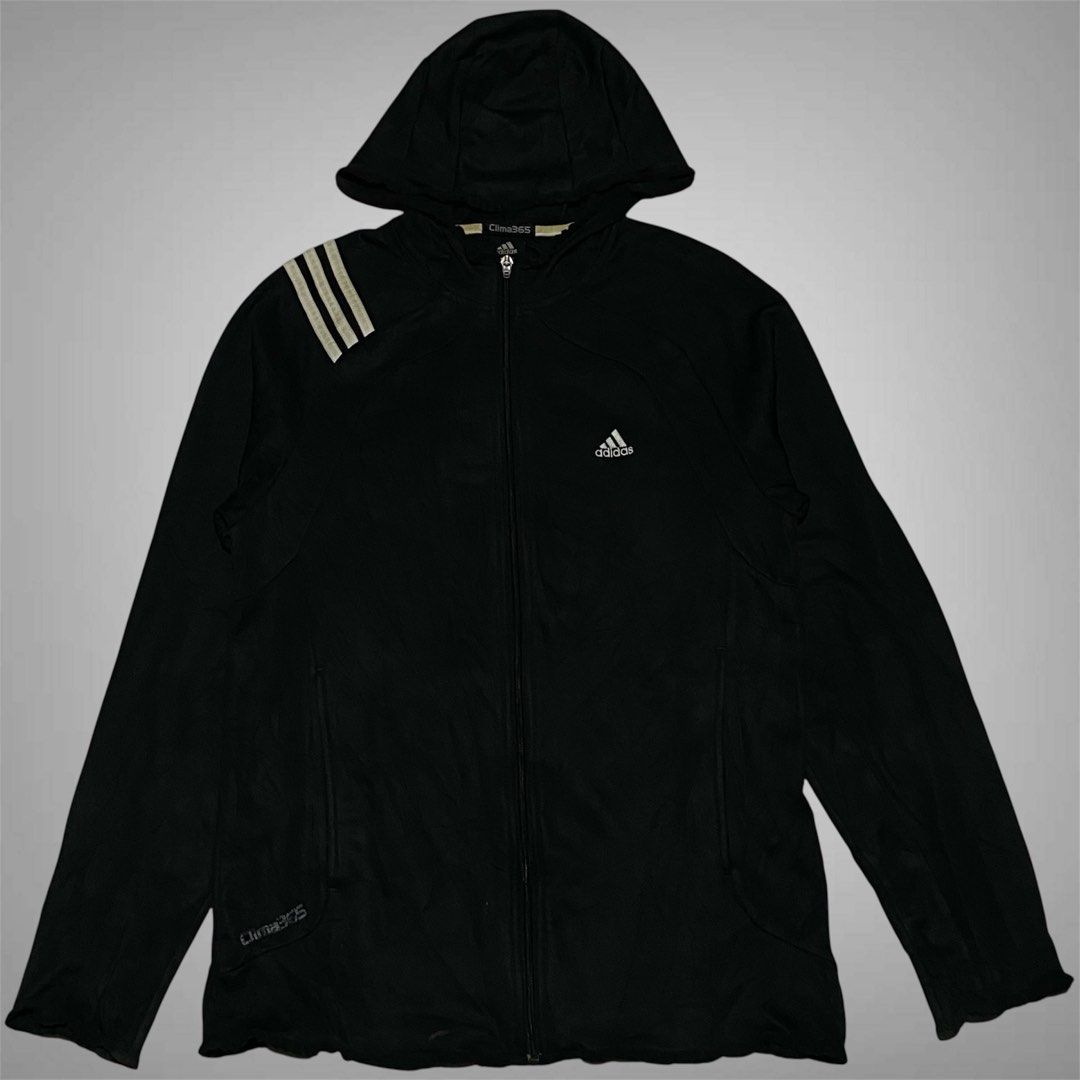 Adidas Jacket (Category: Coats, Jackets and Outerwear) located in Mabalacat. Submitted by stellargarments (Listing ID 1469734072, Image 1). Description: Length : 27 Width : 20 Condition : 9.5/10 smooth pa tela black pa sa personal embroidered front and 3 lines with tags with 2 pockets drifit sa labas parang cotton sa loob very comfy & smooth on skin medjo lukot pa po need wash fresh from bale.