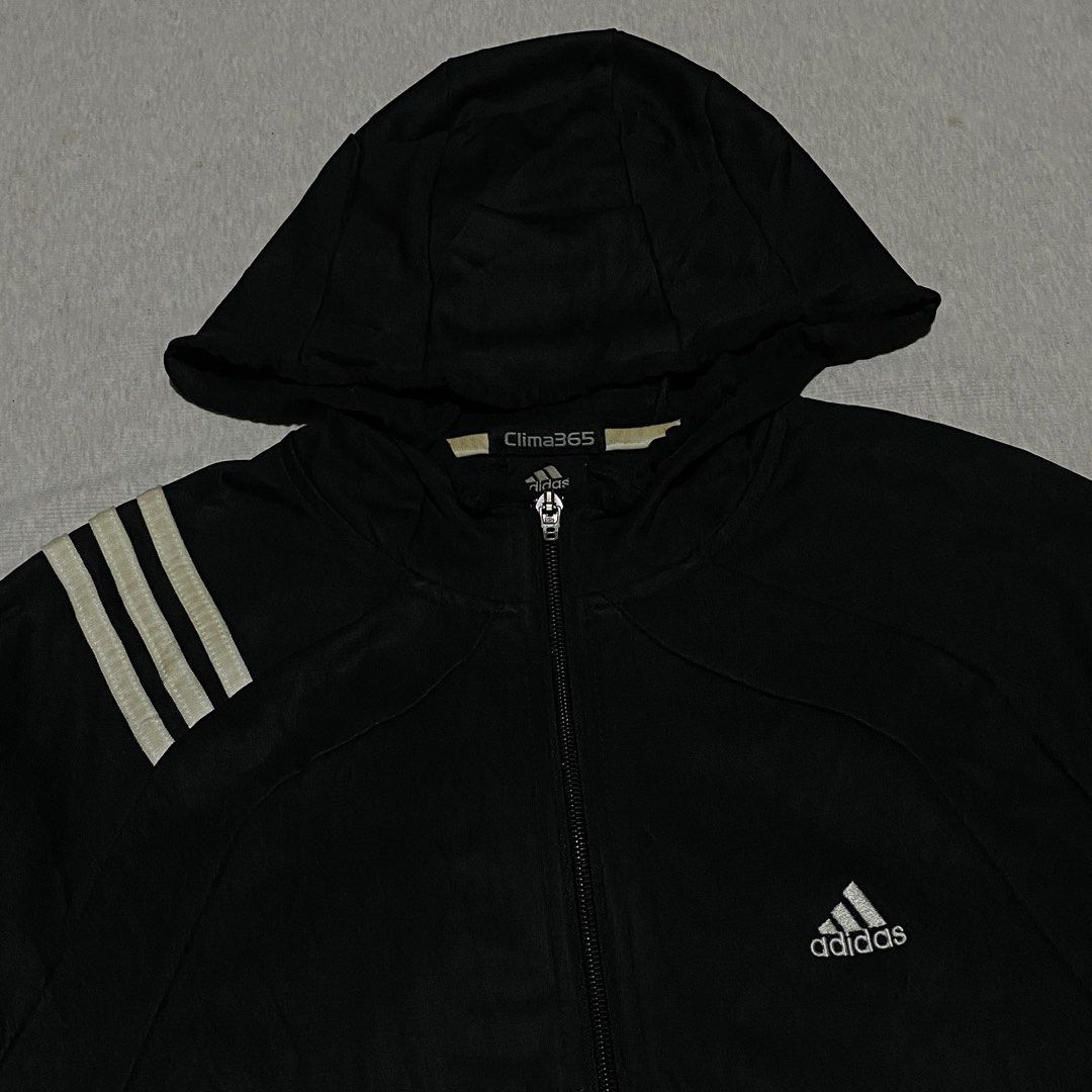Adidas Jacket (Category: Coats, Jackets and Outerwear) located in Mabalacat. Submitted by stellargarments (Listing ID 1469734072, Image 2). Description: Length : 27 Width : 20 Condition : 9.5/10 smooth pa tela black pa sa personal embroidered front and 3 lines with tags with 2 pockets drifit sa labas parang cotton sa loob very comfy & smooth on skin medjo lukot pa po need wash fresh from bale.