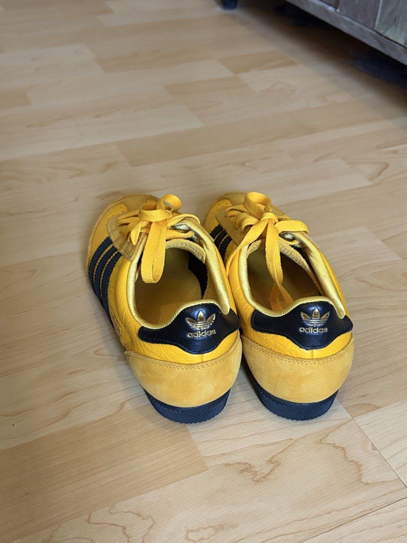 Adidas Japan in Yellow/Black (Category: Sneakers) located in Quezon City. Submitted by morespace555 (Listing ID 1469619946, Image 2). Description: Used twice only! Comes with box Size US 6.5 Womens but fits my 7-7.5 feet perfectly.