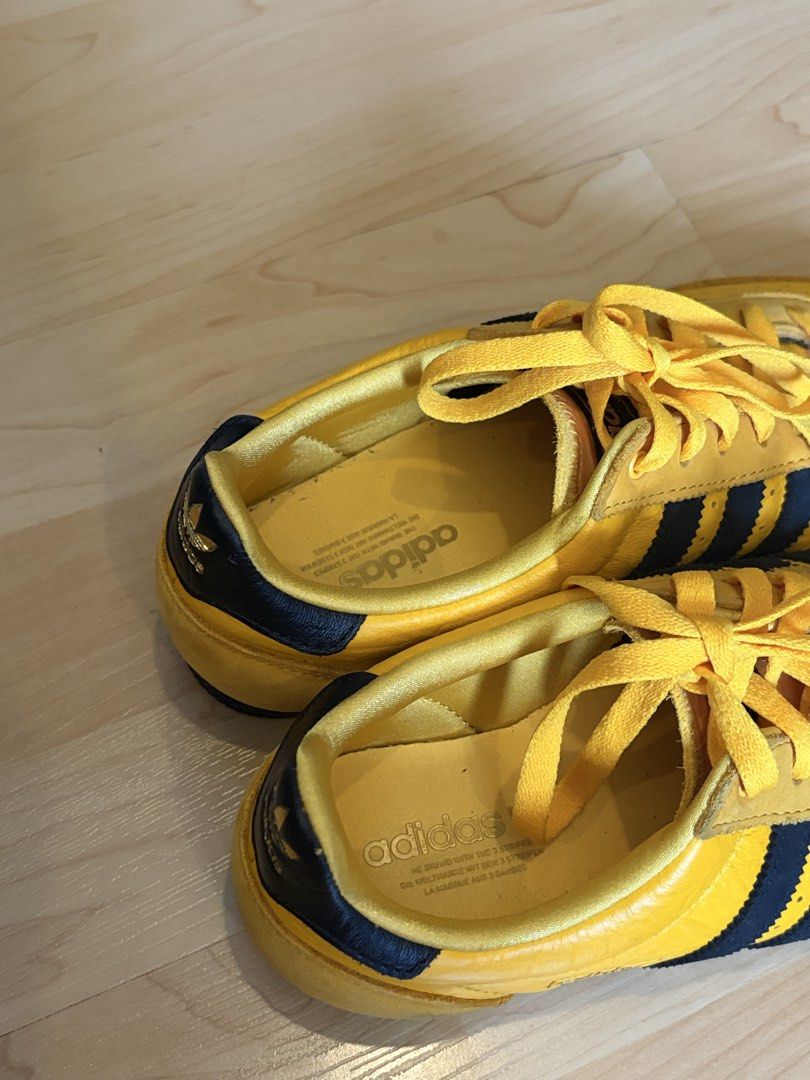 Adidas Japan in Yellow/Black (Category: Sneakers) located in Quezon City. Submitted by morespace555 (Listing ID 1469619946, Image 3). Description: Used twice only! Comes with box Size US 6.5 Womens but fits my 7-7.5 feet perfectly.