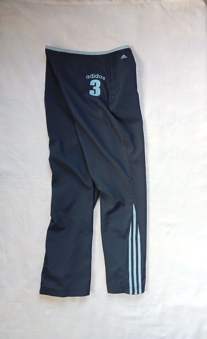 Adidas navy blue y2k trackpants (Category: Activewear) located in Bagabag. Submitted by thrift_stories96 (Listing ID 1469710857, Image 1). Description: Adidas navy blue y2k trackpants Fits Unisex Small mens Medium womens Waistline - 28 Length - 39 Leg opening - 8.5 Condition - 9/10 Color and cloth - 9.5/10 Flaw - minimal hairline sa number 3 na print sa back.Kindly check posted photo..