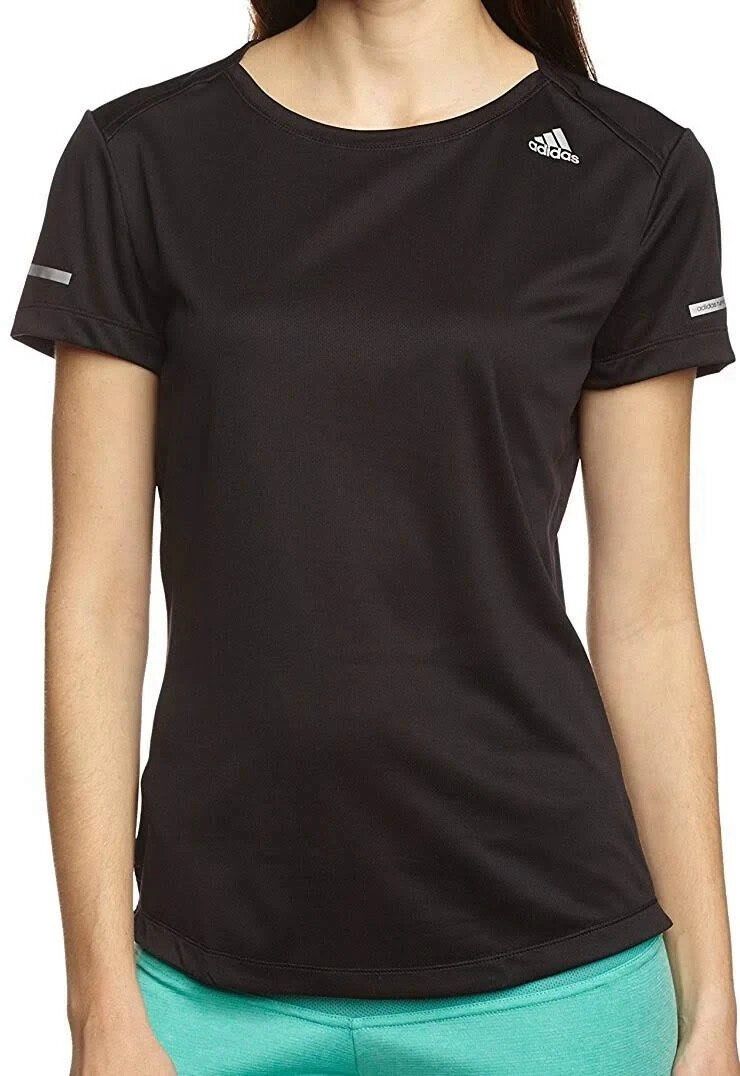 Adidas Women's Running Tshirt (Category: Activewear) located in Makati City. Submitted by thevault88 (Listing ID 1469694396, Image 1). Description: - Brand: Adidas - Style: Running top / Athletic wear - Color: Black - Size: Women's Extra Small (XS) - Features: Breathable fabric, reflective sleeve details, small hem logo, crew neckline, short sleeves - Condition: Clean inside and out, no flaws - Ideal for: Gym sessions, running, and workouts.
