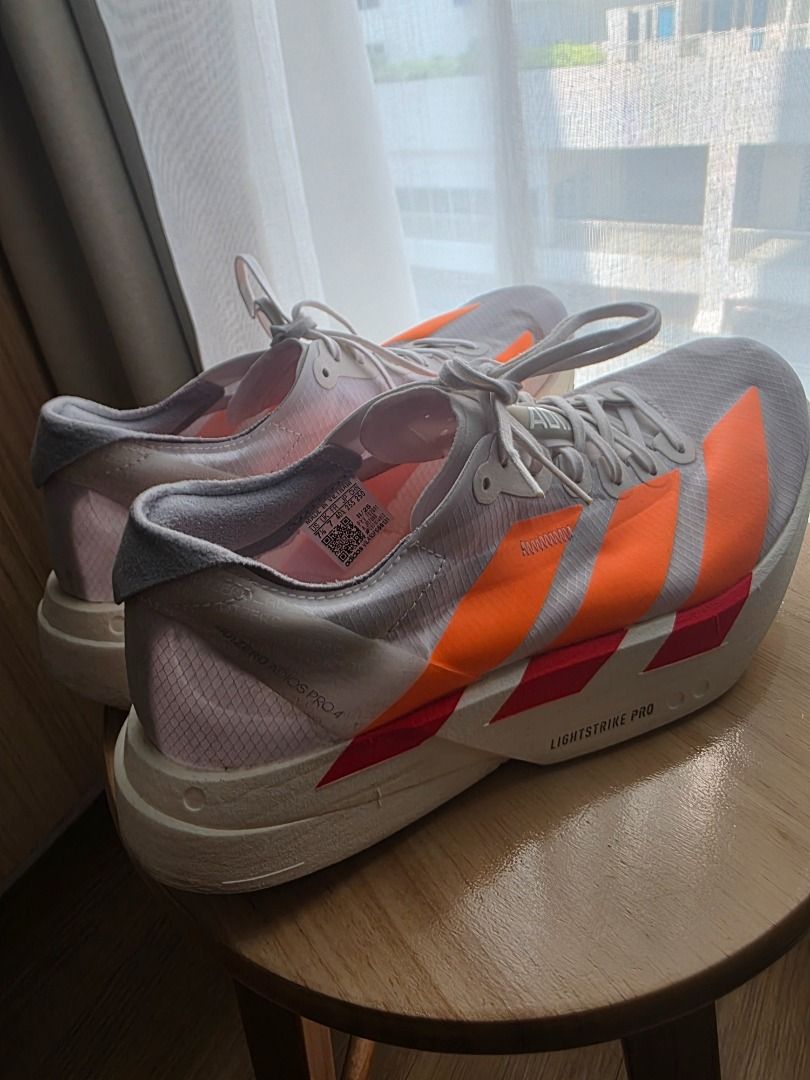 Adizero Adios Pro 4 (Category: Sneakers) located in Caloocan City. Submitted by tdk_89712 (Listing ID 1469720461, Image 2). Description: Selling my Adidas Adizero Adios Pro 4 in this beautiful colorway! Bought in Japan in March 2026. Used only on race days and well maintained. • Size: US 7.5 Men • Condition: Lightly used • Includes original box.