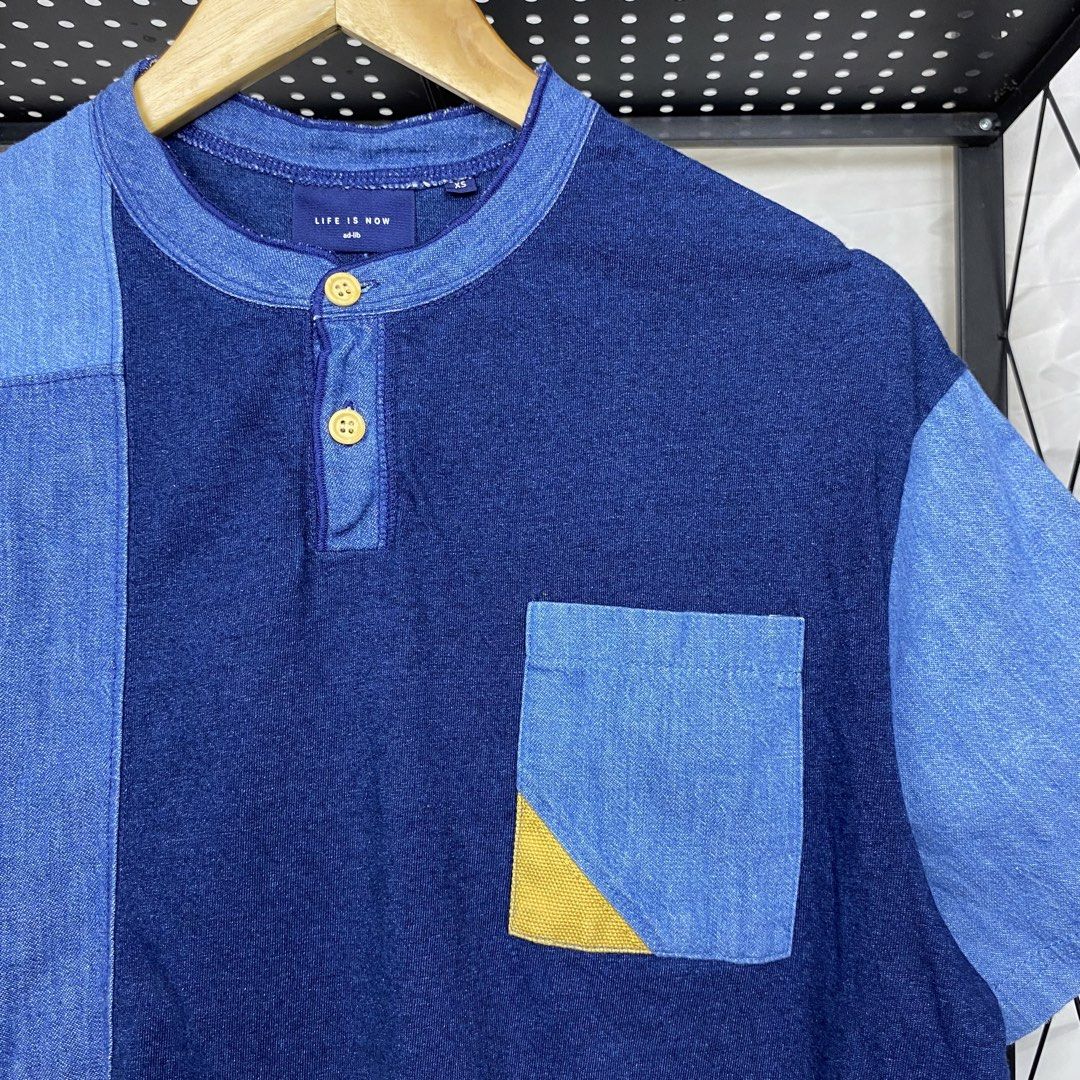 ad-lib Patchwork Henley Shirt (Category: Tshirts & Polo Shirts ) located in Cebu City. Submitted by cebuvntgvibes (Listing ID 1469602526, Image 2). Description: 20W x 25L (XS-S) . Good as bnew. No issue. . Mine ₱750+sf.