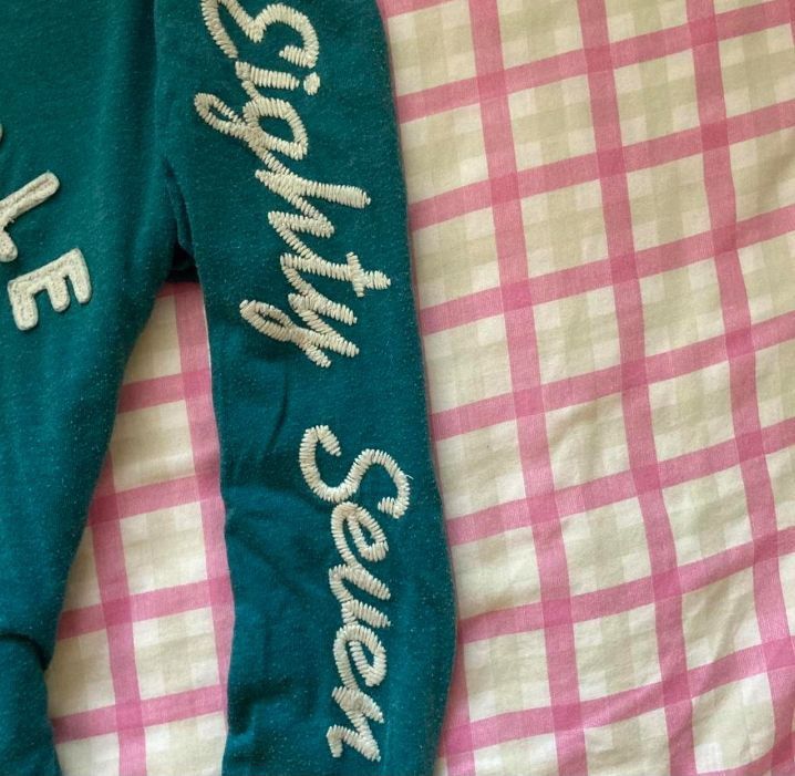 Aeropostale Eighty Seven New York Long Sleeve Tee (Category: Longsleeves) located in Manila. Submitted by y2k_thrift_ (Listing ID 1469714713, Image 2). Description: - Brand: Aeropostale - Color: Teal Green - Size: L/G - Material: 60% Cotton, 40% Polyester - Design: Big embroidered chest logo with '87 New York' lettering and 'Eighty Seven' down the left sleeve - Details: Crew neck style with ribbed cuffs - Origin: Made in Indonesia.