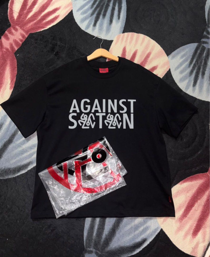 Against Satan Black, Men's Fashion, Tops & Sets, Tshirts & Polo Shirts ...