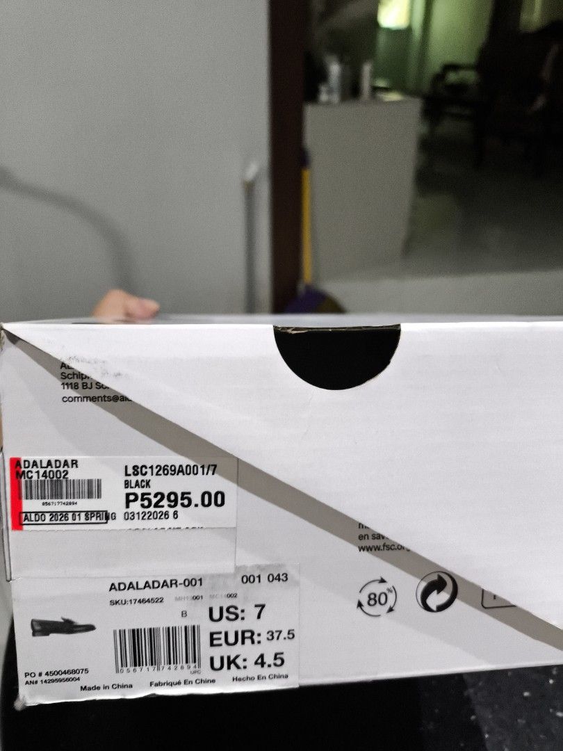 Almost New Aldo Shoes (Category: Sneakers & Footwear) located in Manila. Submitted by agcmac (Listing ID 1469616612, Image 3). Description: Used only twice. It was a spur of the moment buy. Last size and stock. I tried to wear it thinking it would expand but my feet were just too big. It's pillow wack so it's comfy however too small for mine. I still have the box to go with it.