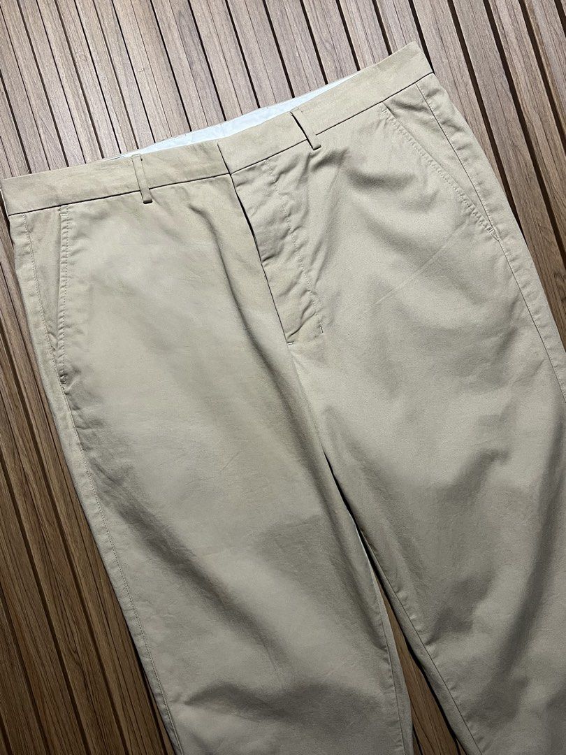 AMI - “ BUTTON FLY “ TAPER FIT TROUSER (Category: Luxury Apparel) located in Bacolod City. Submitted by timelessbyjosh (Listing ID 1469707838, Image 3). Description: BEST FOR CASUAL & FORMAL OUTFITS SIZE : 42 ACTUAL COLOR : BEIGE COLOR RATE : 10 OUT OF 10 CONDITION : NEAR NEW MATERIAL : 100 % COTTON MADE IN : ROMANIA FLAWS : NONE DIMENSIONS WAIST - 34 LENGTH - 13 THIGH - 37. 5 LEG OPENING - 7 MEASUREMENT TAKEN WHILE LAYING FLAT. PLEASE COMPARE TH