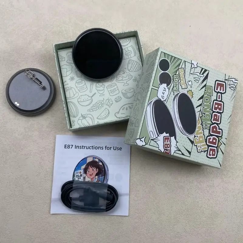 Anime E-Badge Display Pin 1.7 Inch Touch Screen LED Button Touchscreen ...