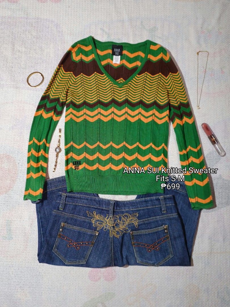 ANNA SUI Knitted Sweater (Category: Longsleeves) located in Manila. Submitted by vintage_revo.ph (Listing ID 1469576380, Image 1). Description: 👕Top Mine: ₱ 699 ‎ ‎🛍 + Shipping fee ‎✨️ PLEASE READ guidelines before buying ‎📷 Once acknowledged “yours” please dm me your order form + screenshot of the item.