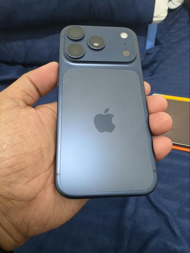 Apple iPhone 17 Pro Blue (Category: iPhone 17 Series) located in Gerona. Submitted by ernestorosaljr29 (Listing ID 1469575203, Image 1). Description: - Model: iPhone 17 Pro - Color: Blue - Condition: Excellent, clean edges with no dents or scratches -NO HIDDEN DEFECT -NO HISTORY OF REPAIR - 1 TB phone storage -90% Battery health -387 and counting Cycle count -Complete: box with the same IMEI, Unused cord, free cases. - warranty will end on Octobe