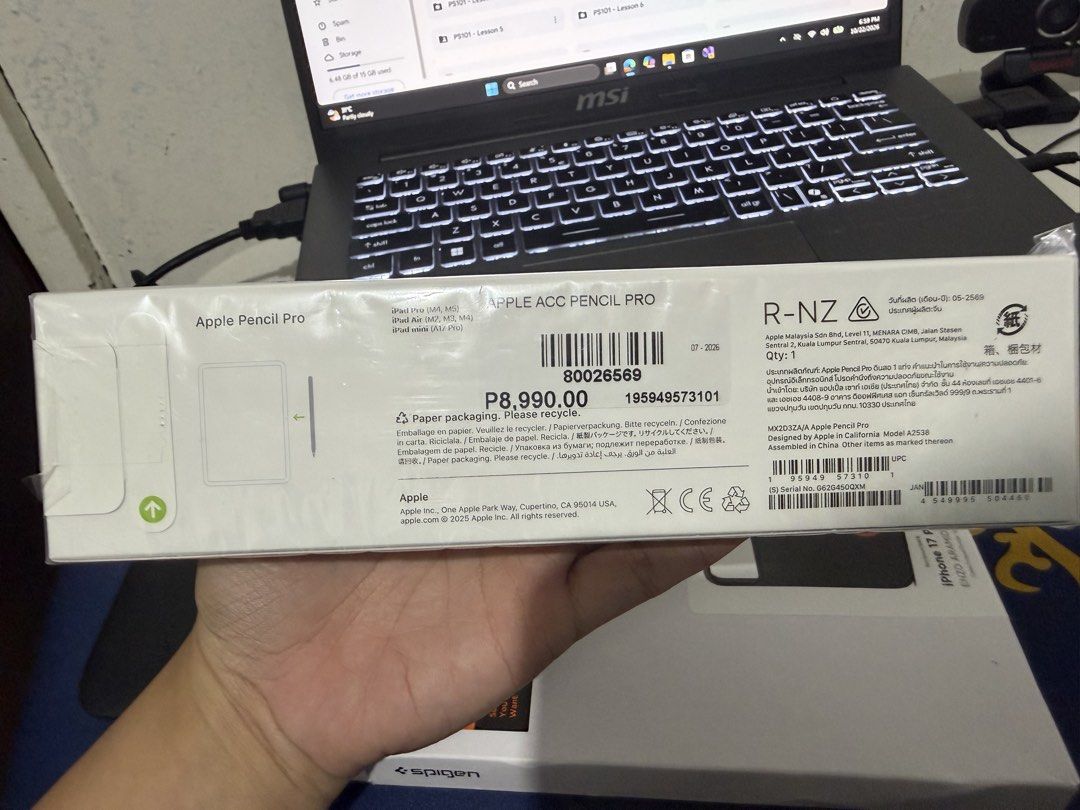 Apple Pencil Pro (Category: Other Mobile & Gadget Accessories) located in Caloocan City. Submitted by melodyzafe77776 (Listing ID 1469677284, Image 2). Description: Brand new and sealed Apple Pencil Pro Meet up at SM Grand Central / SM Sangandaan / Fishermall QC/ SM North / Trinoma.