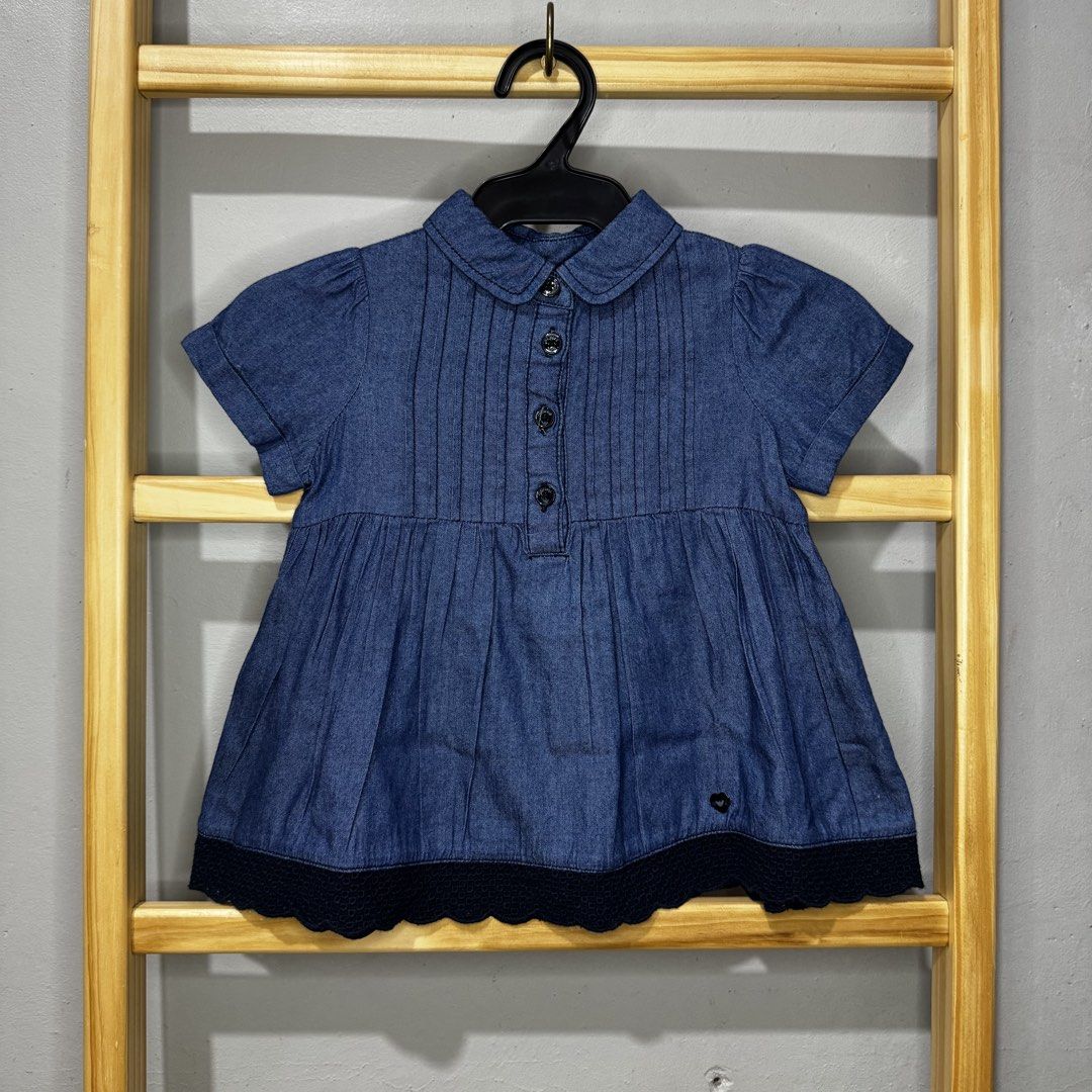 ARMANI JUNIOR soft-denim polo blouse (Category: Babies & Kids Fashion) located in Valenzuela. Submitted by thriftynanay88 (Listing ID 1469630666, Image 1). Description: Size 2Y on tag.