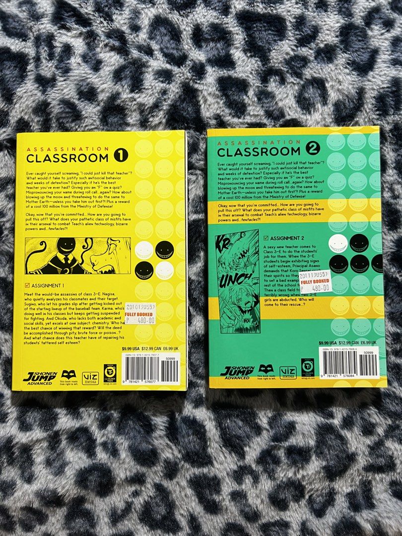 Assassination Classroom Volume 1 & 2 (Category: Comics & Manga) located in Quezon City. Submitted by lia_catlov3r (Listing ID 1469683210, Image 2). Description: — Bought in fully booked awhile back, kept on shelf lang — Can tingi but if getting both can give for 400 💸 mop: Gcash 🚗 mod: J&T, LBC, Same day delivery (Lalamove, grab) 🎵 Check my twt for proofs @hanniespresso 🎹 DM for questions! .