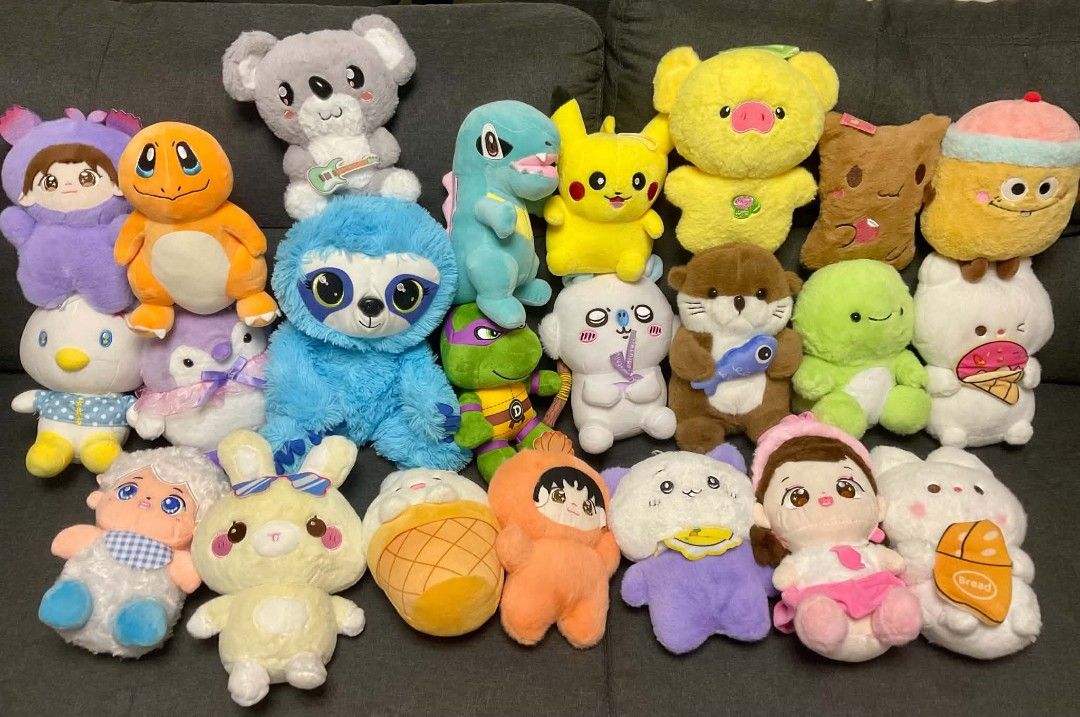 Assorted Cute Plush Toys and Stuffed Animals Collection (Category: Plushies & Soft Toys) located in Manila. Submitted by djqflores (Listing ID 1469663173, Image 1). Description: - Massive collection of cute plushies and stuffed toys sold as one lot - Includes popular characters: Pikachu, Charmander, TMNT Leonardo, koala, sloth, and more - Features adorable chibi dolls, animals, and food plushies - Made with ultra-soft, cuddly materials throughout